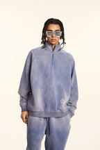 Sweatshirt Unissexo Com Meio Zíper e Gola Alta