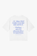 boxy-fit t-shirt unissexo com arte em Azul