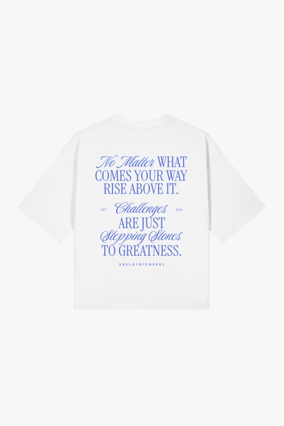 boxy-fit t-shirt unissexo com arte em Azul
