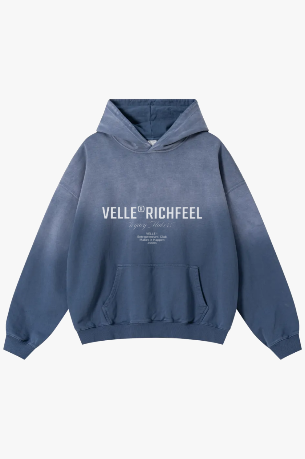 Hoodie Velle Monkey Wash — Azul vintage