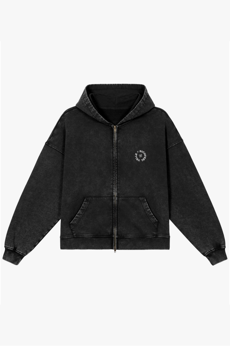 Velle Glitter Hoodie — Washed Black