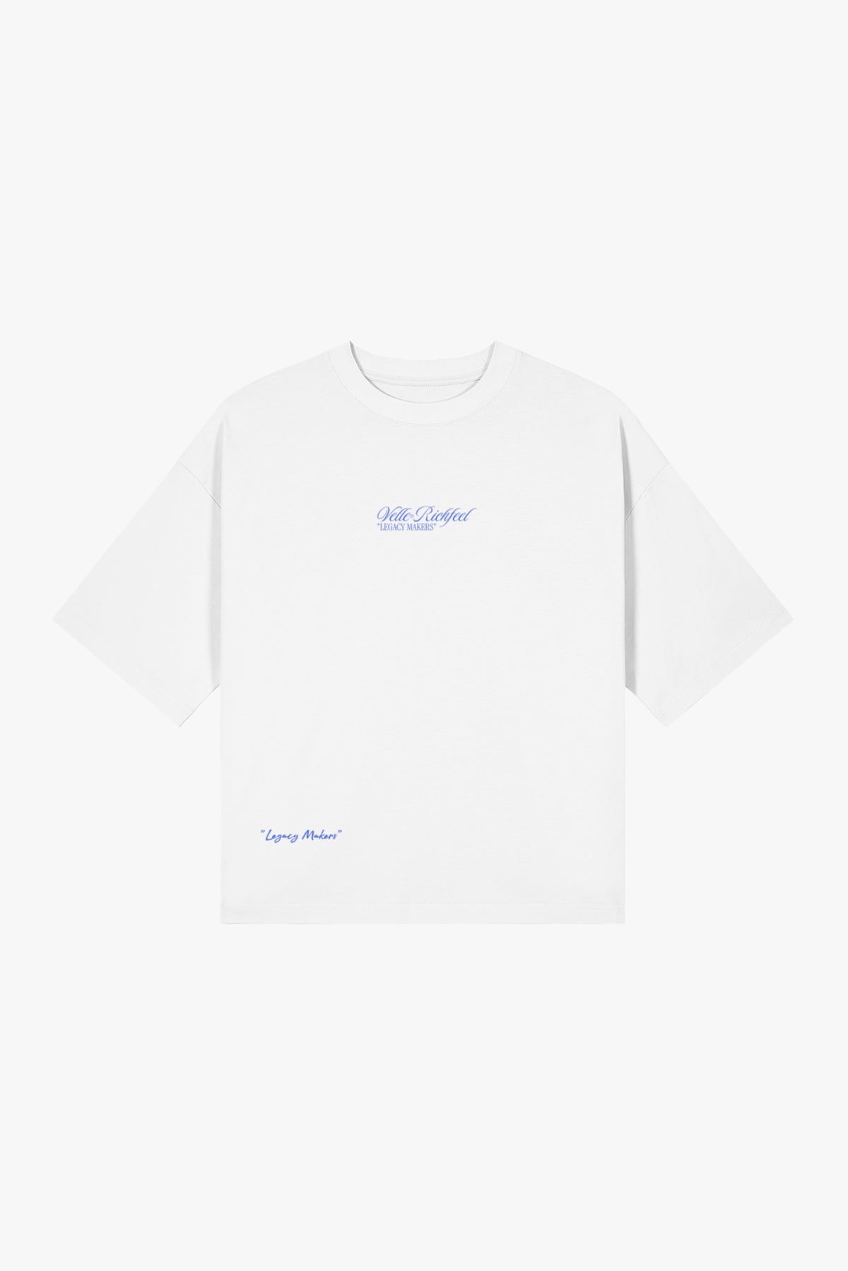boxy-fit t-shirt unissexo com arte em Azul