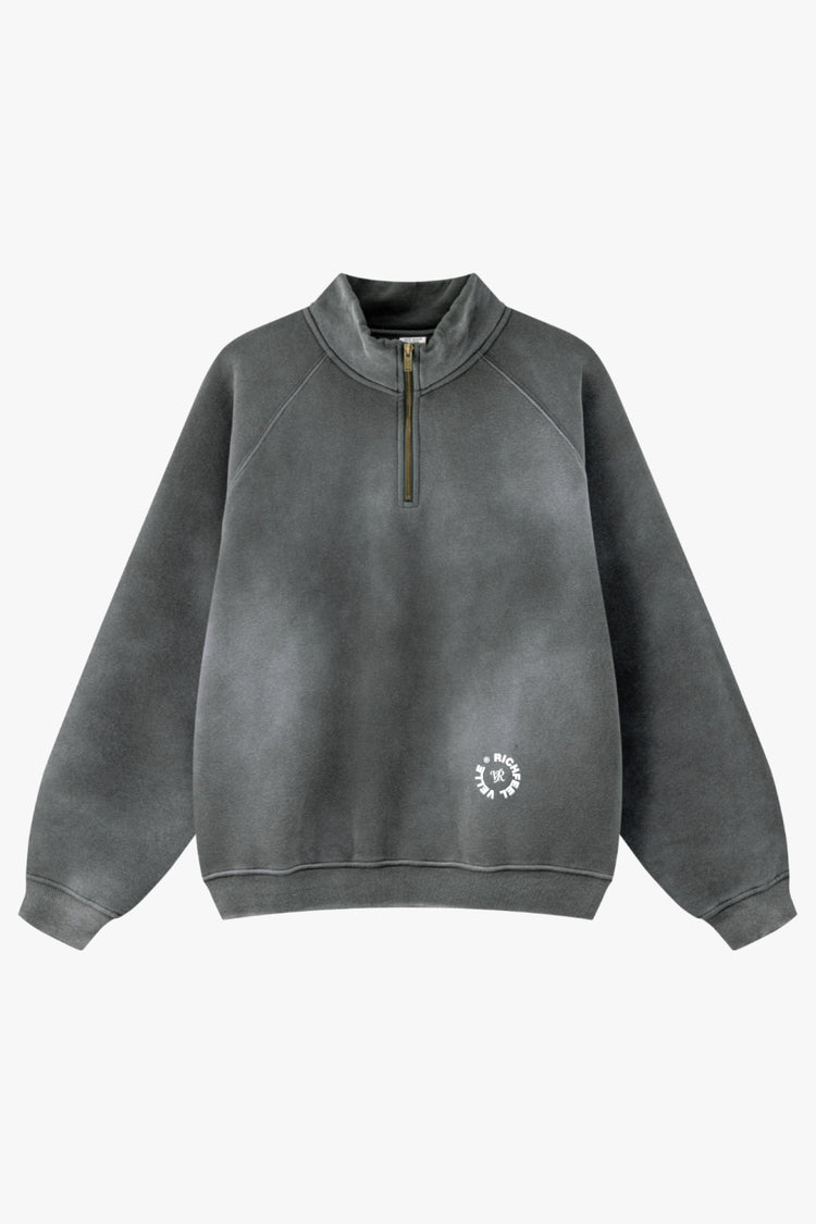 Sudadera unisex con media cremallera y cuello alto