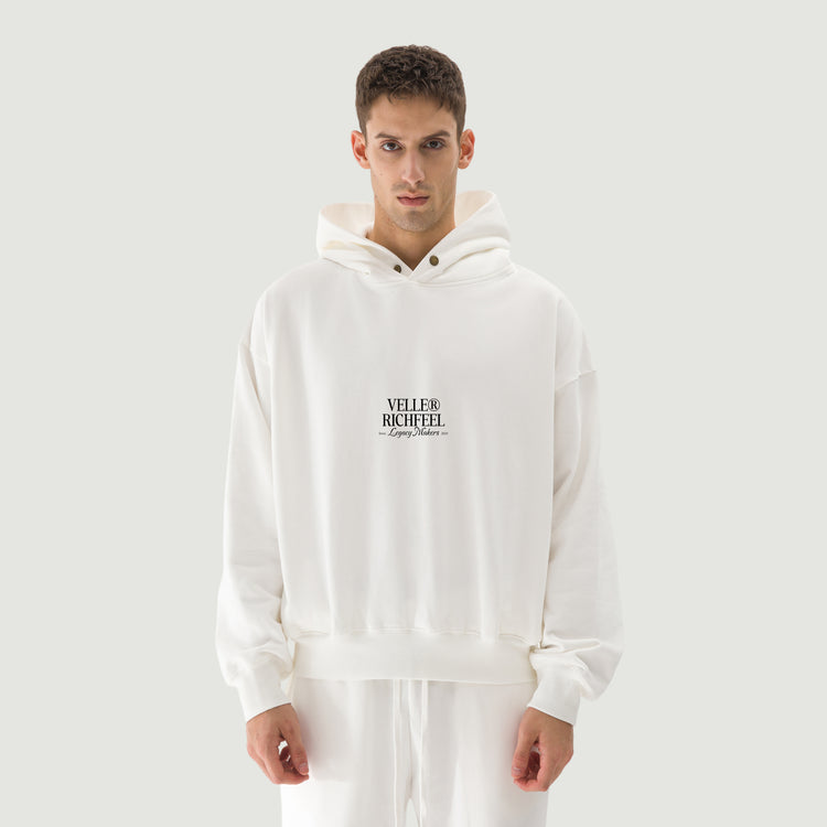 sudadera con capucha blanca con arte "Create your own sunshine" en purpurina negra