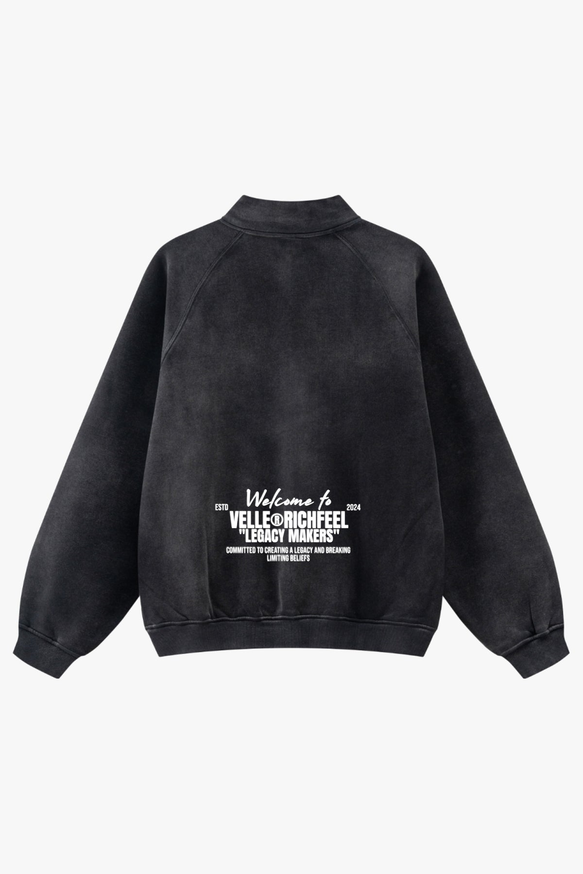 Sudadera unisex con media cremallera y cuello alto
