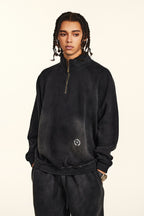 Sweatshirt Unissexo Com Meio Zíper e Gola Alta