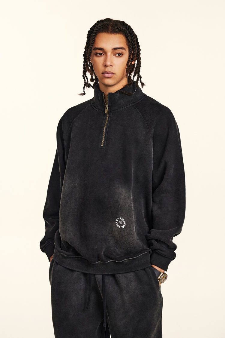 Sudadera unisex con media cremallera y cuello alto
