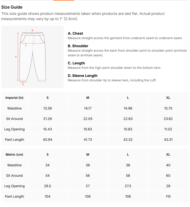 Size &amp; fit guide