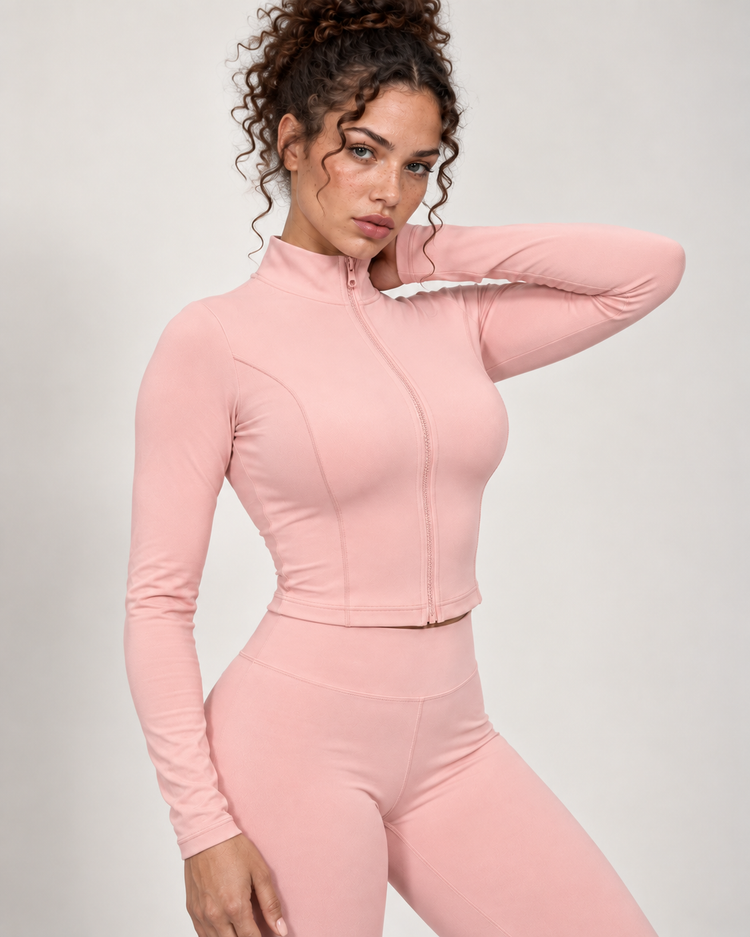 Chaqueta corta de mujer para gimnasio