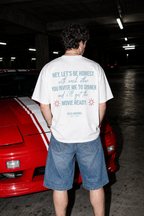 boxy-fit t-shirt unissexo com arte "BE HONEST"