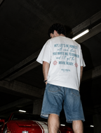 boxy-fit t-shirt unissexo com arte "BE HONEST"