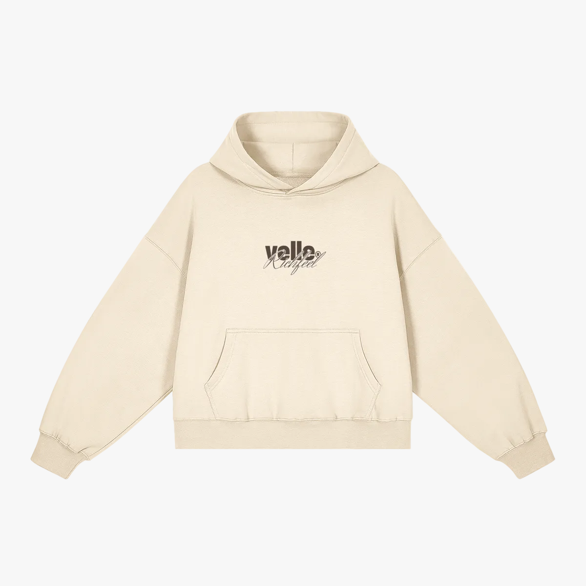 Hoodie Boxyfit Com Arte Velle Em cor creme