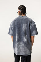 260GSM Unisex Painted Pigment-Wash T-shirt Royal Blue