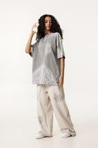 260GSM Unisex Painted Pigment-Wash T-shirt Medium Grey