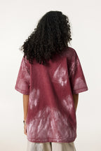 260GSM Unisex Painted Pigment-Wash T-shirt Vintage Red