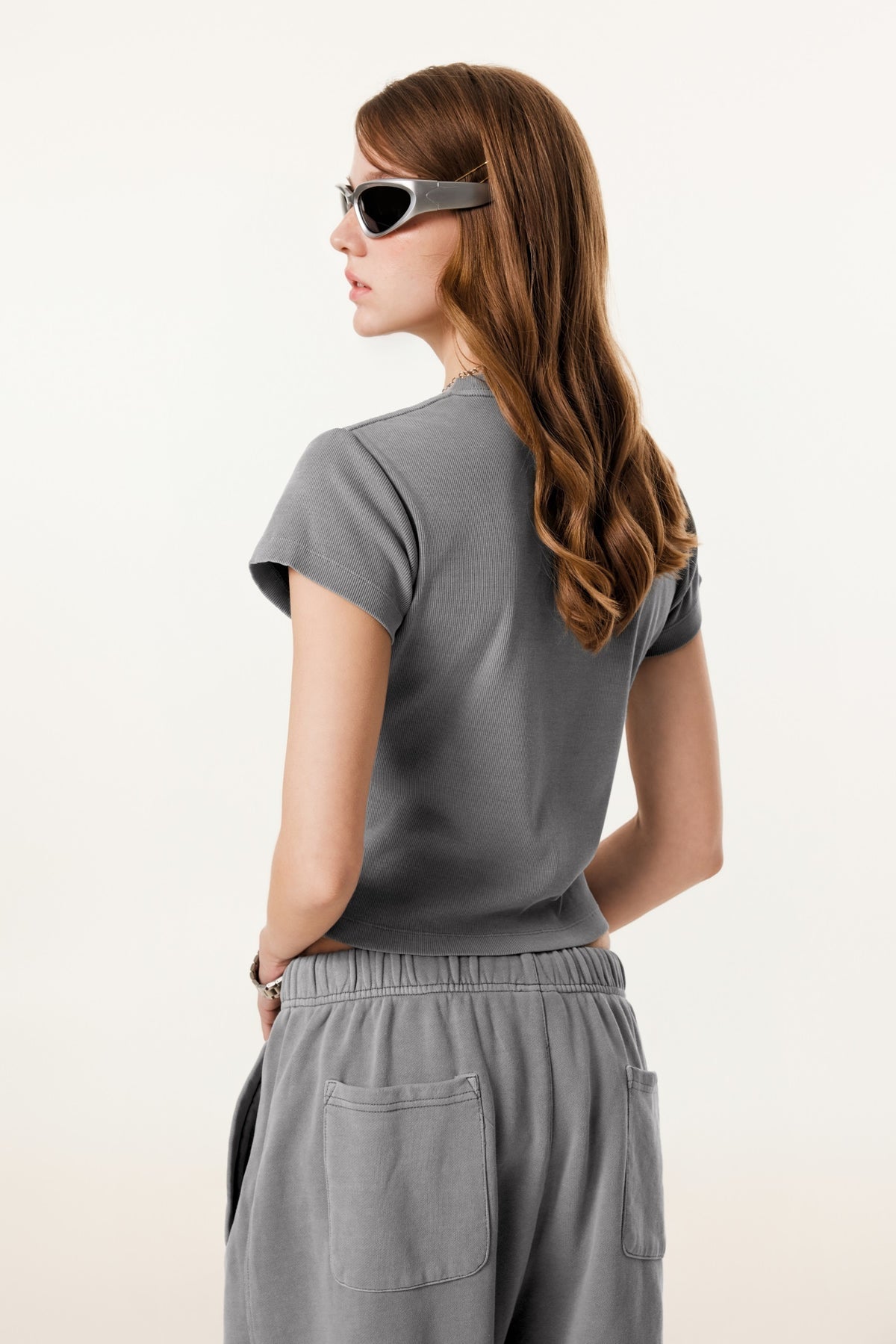 275GSM Women’s Figure-Flattering Straight Shoulder T-shirt Medium gray
