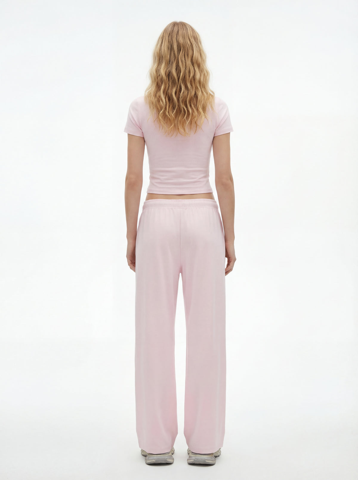 200GSM Women’s High-Stretch Slim Straight Pants Pink