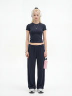 200GSM Women's High-Stretch Spandex Jersey Fitted T-Shirt Miu Blue