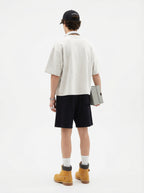 230GSM Men's Combed Cotton Plain Knit Boxy T-Shirt Heather Gray