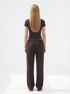 200GSM Women’s High-Stretch Slim Straight Pants Coffee