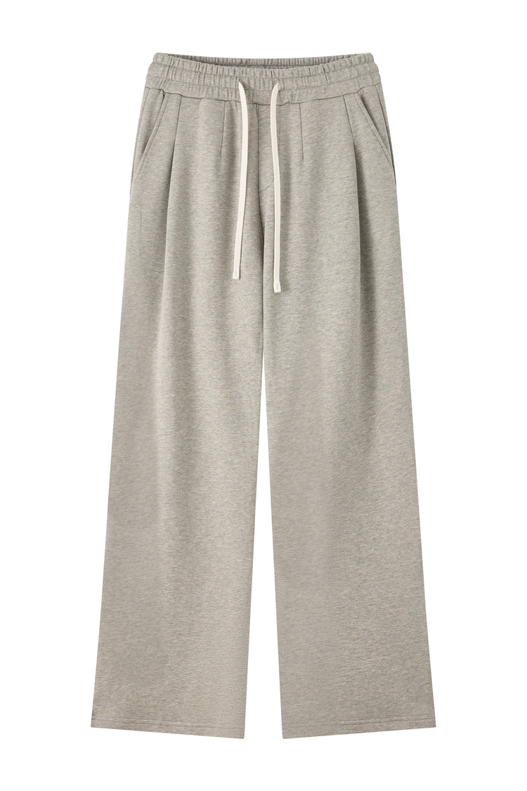 320GSM Men's Old Money Textured Straight-Leg Pants Oat Gary