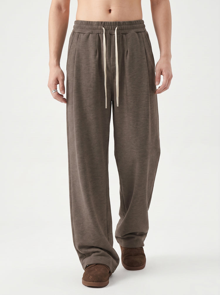 320GSM Men's Old Money Textured Straight-Leg Pants Selenphine